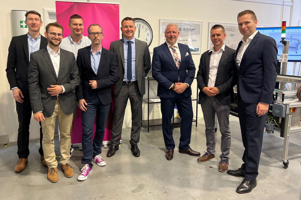 Telekom employees after the launch of first commercial 5G private network